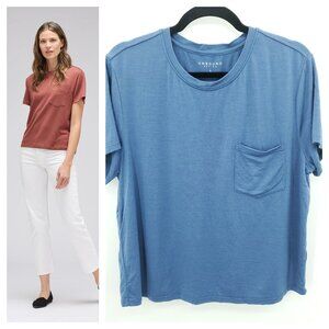 Unbound Merino Boxy Pocket Tee Short Sleeve L Moonlight Blue